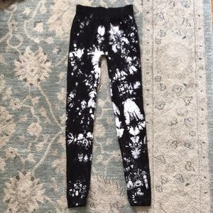 H&M Black and White Tie Dye Leggings, S